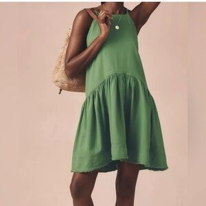 Anthropologie Pilcro Green Sleeveless Mini Dress